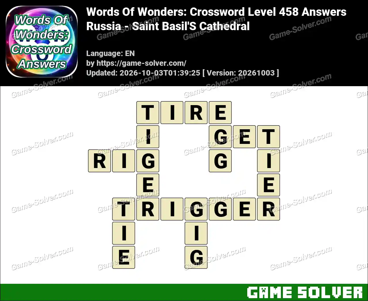 Words Of Wonders: Crossword Level 458 Answers – Russia – Saint Basil’S Cathedral